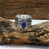 Blu Lapislazzuli Gemma 925 Argento Sterling Spinner Mano Anello Tutte le Misure