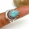 Irresistibile Caraibi Larimar Gemma 925 Anello Argento Sterling Tutte le Misure