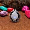Handmade Startling Pietra Lunare Arcobaleno Gemma 925 Sterling Argento Handmade Anello