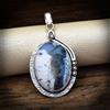 Pendente Fatto A Mano In Argento Sterling 925 Con Gemma Di Opale Dendrite 2.7"