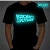 BACK TO THE FUTURE T-SHIRT MAGLIETTA LUMINOSA NIGHT UOMO SCRITTA FORFORESCIENTE