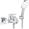 Grohe Cubeo Rubinetto/Miscelatore Monocomando per Vasca-Doccia Con Set Supporto Doccia Cromo - 1018140000 ,
