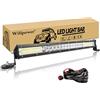 Willpower Barra LED Fuoristrada 20 Pollici 180W + Magnetico Supporto + Cablaggio Barra Luci LED Fila Unica Slim Faretti LED 12V 24V Impermeabile Faro da Lavoro LED per Auto Trattore Camion Barca