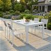 Milani Home DEXTER - set tavolo in alluminio cm 160/240 x 90 x 75 h con 4 sedie Aulus
