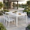 MIlani Home DEXTER - set tavolo in alluminio cm 200/300 x 100 x 74 h con 6 sedie Aulus