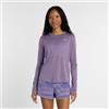 New Balance Donna RC Essential Long Sleeve in Viola, Maglia di Poliestere, Taglia S