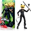 BANDAI - Miraculous Ladybug - Manichino 26 cm - Chat Noir - Black Cat - Licenza ufficiale Miraculous - Manichino snodato di Chat Noir - Giocattolo per bambini dai 4 anni in su - P50002