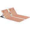 Outsunny Set 2 Lettini Pieghevoli Portatili, Spiaggia, Schienale Regolabile, Arancione. | Aosom Italy