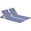 Outsunny Set 2 Materassini Mare con Schienale Regolabile su 4 Livelli, in Acciaio e Poliestere, 154x57x52 cm, Blu Bianco | Aosom Italy