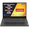 Lenovo V15 G6 Notebook Intel N100 fino a 3.4GHz 8GB DDR5 RAM 4800MHz 256GB SSD PCIe 4.0 15.6 Full HD WiFi 6 Bluetooth 5.2 RJ45 HDMI USB-C Webcam Privacy Shutter Windows 11 Pro 2 Anni Garanzia Nero