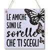 CARISPIBET Le amiche sono le sorelle che ti scegli | segni decorativi per la decorazione della casa regali per lei ornamento da appendere decorazioni per la casa 20 x 20 cm