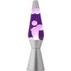 I-TOTAL® - Lampada Lava Spaceship Colorata Effetto Bolle Ipnotico, Design Retrò, Cera Fluida, Luce Rilassante, Lampada Decorativa per Casa e Ufficio (Base Argentata, Liquido Viola e Cera Bianca)