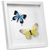 EUGAD Cornice 3D per Foto 20x20cm, Portafoto da Parete/Tavolo, Cornice Profonda in Legno per Oggetti Fino a 1,5cm Passepartout Incluso, Sfondo Decorativo della Parete, Bianco