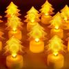 HAIDOLIANG Candele a LED, 6 pezzi, con foro senza fiamma, batteria extra lunga 200 ore per matrimonio, illuminazione indiretta per decorazioni natalizie, decorazione per la stanza di Natale (albero di Natale)