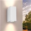 Ledvion - Lampada da Parete LED Cube & Bianca, Spot GU10, IP54, Luce Su&Giù, Lampada Esterna, Illuminazione Giardino, Illuminazione Facciata