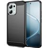 BCASE CUSTODIA B-CASE TPU SILICONE COVER CASE PER OPPO A6 4G - 5G CARBON METAL BLACK