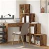 vidaXL Scrivania ad angolo con lo scaffale Legno multistrato per il lavoro vidaXL