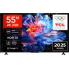 55V6C TV 55'' 4K UHD Smart LED TV, 4K HDR, Google TV Con Design Senza Bordi (Dol