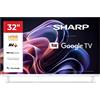 Sharp Smart TV 32 Pollici HD Ready LED Google TV Bianco LC-32HF2265EW