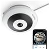 2K+ Telecamera Wifi Interno Con Panorama a 360°, Telecamera Fisheye Wi-Fi 2.4/5G