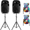 Impianto Audio Acustico Con Coppia Altoparlanti Casse Attive Amplificate 800W Co