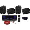 KIT AUDIO FILODIFFUSIONE CON 4 CASSE BIANCHE O NERE + TELECOMANDO+50 METRI DI CA