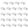 QUARKZMAN 24Pcs Supporti Per Mensola 5mm/0.2 Con Guarnizione In Gomma Puntali In Acciaio Con Perno Supporti Mensola Clip Per Mobili Libreria Armadio Cucina Dispensa, Tono Argento/Bianco