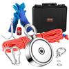 VEVOR Kit da Pesca con Magnete Bifacciale Capacità Carico max. 272x2kg in Totale, Kit da Pesca con Magnete al Neodimio con Corda, Kit di Magnete a Doppia Faccia per Pesca Caccia al Tesoro Sott'Acqua