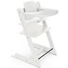 Stokke Seggiolone Stokke Tripp Trapp (White) con vassoio Stokke (White) - Include sedia Tripp Trapp e Baby Set 2 per bambini da 6 a 36 mesi - Regolabile e facile da pulire