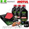 MOTUL - HIFLO - NGK Tagliando KAWASAKI ER-Z 400 2019-2024 / Kit Olio Motul 5100 10W40 Filtri Candele