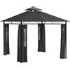 Outsunny Gazebo da Festa Gartenpavillon, 2,95 x 2,95 x 2, 85 m, Grigio scuro