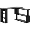 HOMCOM Scrivania Angolare con Piano Girevole a 360° e 5 Ripiani, 120x110x74.5 cm, Nero | Aosom Italy