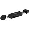 StarTech.com Lettore Schede SD e microSD, Lettore di schede di memoria USB 3.0 / USB, C compatto, 5 Gbps, Lettore/scrittore di schede di memoria SD con Adattatore MicroSD (SDMSDRWU3AC)