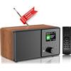 PAZEAU Radio Vintage DAB+/FM con Bluetooth 5.0, DAB Plus Digitale Radiosveglia Doppio Allarme, Telecomando, Porta USB/AUX, 30 Stazioni Preimpostate - Ideale per Cucina/Camera, Regalo di Qualità