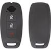 Happyit Custodie di Cpertura della Chiave dell'auto in Silicone per nissan juke teana 2023 3 pulsanti Accessori per Telecomando Senza Chiave (Nero)