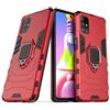 MaiJin Compatibile con Samsung Galaxy M51 Cover, Custodia Armor Anello Cavalletto (Funziona con il Supporto Magnetico per Auto) Case Paraurti (Rosso)