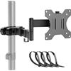 PUTORSEN Braccio universale per monitor in acciaio, Staffa per montaggio su palo TV Full Motion, compatibile con schermi da 17 a 32 pollici, VESA rimovibile da 75 mm e 100 mm, contenere fino a 8 kg