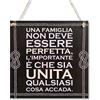 CARISPIBET Una famiglia | segni decorativi segni di benvenuto targhe decorazione della casa decorazioni interne decorazione per la casa 20 x 20 cm