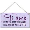 CARISPIBET Ti Amo Come | Decorazioni per la casa cartelli di Cucina cartelli per la Decorazione Domestica 15 x 30 cm
