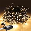 DA LIGHT Catena luminosa a LED per esterni, 20 m, 200 LED, per esterni, resistente alle intemperie, con spina, illuminazione natalizia per esterni, luce bianca calda, con 8 modalità e funzione timer, per