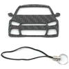 BlackStuff Portachiavi in fibra di carbonio con cordino compatibile con Scirocco 2008-2018 CF-637, Nero, S
