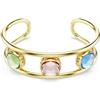Swarovski Chroma Twist Bracciale Rigido, Gioiello Versatile con Cristalli Multicolore ReCreated, Taglio Cushion, Taglia M, Placcatura in Tonalità Oro, 16,4 x 1,8 cm, 5,7 x 4,7 cm, 2,9 cm