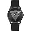 Guess Clark GW0957G3 - Orologio da polso da uomo, in acciaio inox, 42 mm, cinturino in silicone nero, 3 bar, colore: Nero