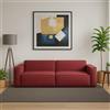 Talamo Italia - Divano fisso 3 posti Simona, Divano componibile lineare, Sofà moderno da soggiorno in tessuto, 100% Made in Italy, Cm 260x95h70, Rosso