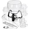 kela Set per punch al fuoco11 pezzi JUNTOS, set per punch con ciotola in vetro da 3,5 l, 6 bicchieri, pinza per lo zucchero, mestolo, adatto anche per punch estivo e vin brulé