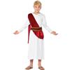 Smiffys Costume Antico Romano, bianco, con Veste, Cinta e Copricapo Halloween