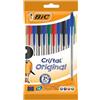 BIC CRISTAL BIC Penne a Sfera, Cristal Original, Colori Assortiti, Punta Media (1,00 mm), Pacco da 10, per Scrivere a Scuola e a Casa