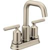 Moen 6150BN Centerset-Miscelatore a 2 manopole ad Arco Alto, Moderno per Bagno, con Scarico, Nichel Spazzolato