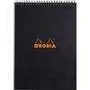 RHODIA 185019C - Notepad Bloc-Notes a Spirale (Rilegatura integrale) NERO - A4 21 x 29,7 cm - a righe - 80 fogli staccabili - Carta Clairefontaine Bianca 80g/m² -COPERTINA in carta trattata