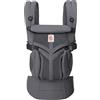 Ergobaby Marsupio Neonato Ergonomico 0 36 Mesi Neonati da 3.2kg, Omni Classic Mesh 4-Posizioni, Marsupio Bambino a 20kg Traspirante, Charcoal Grey